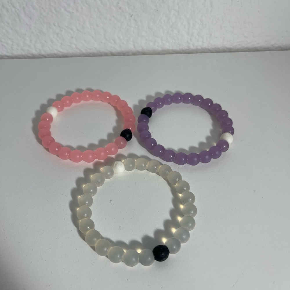 Lokai Clear, Pink, Purple Bracelets Bundle